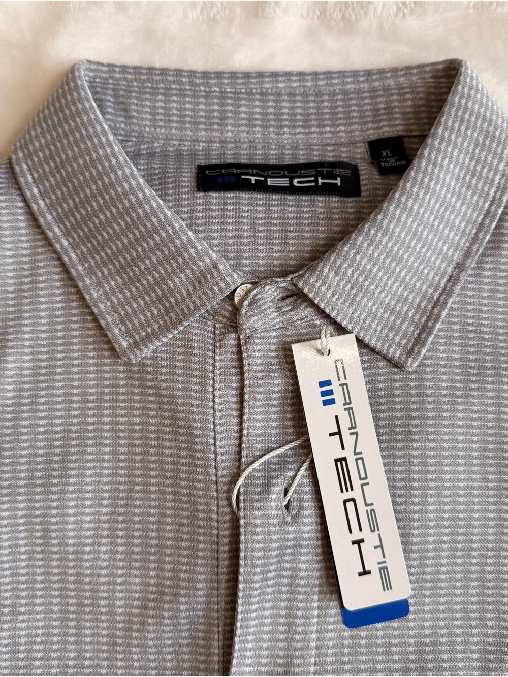 Carnoustie Tech Men’s Light Gray Performance Polo